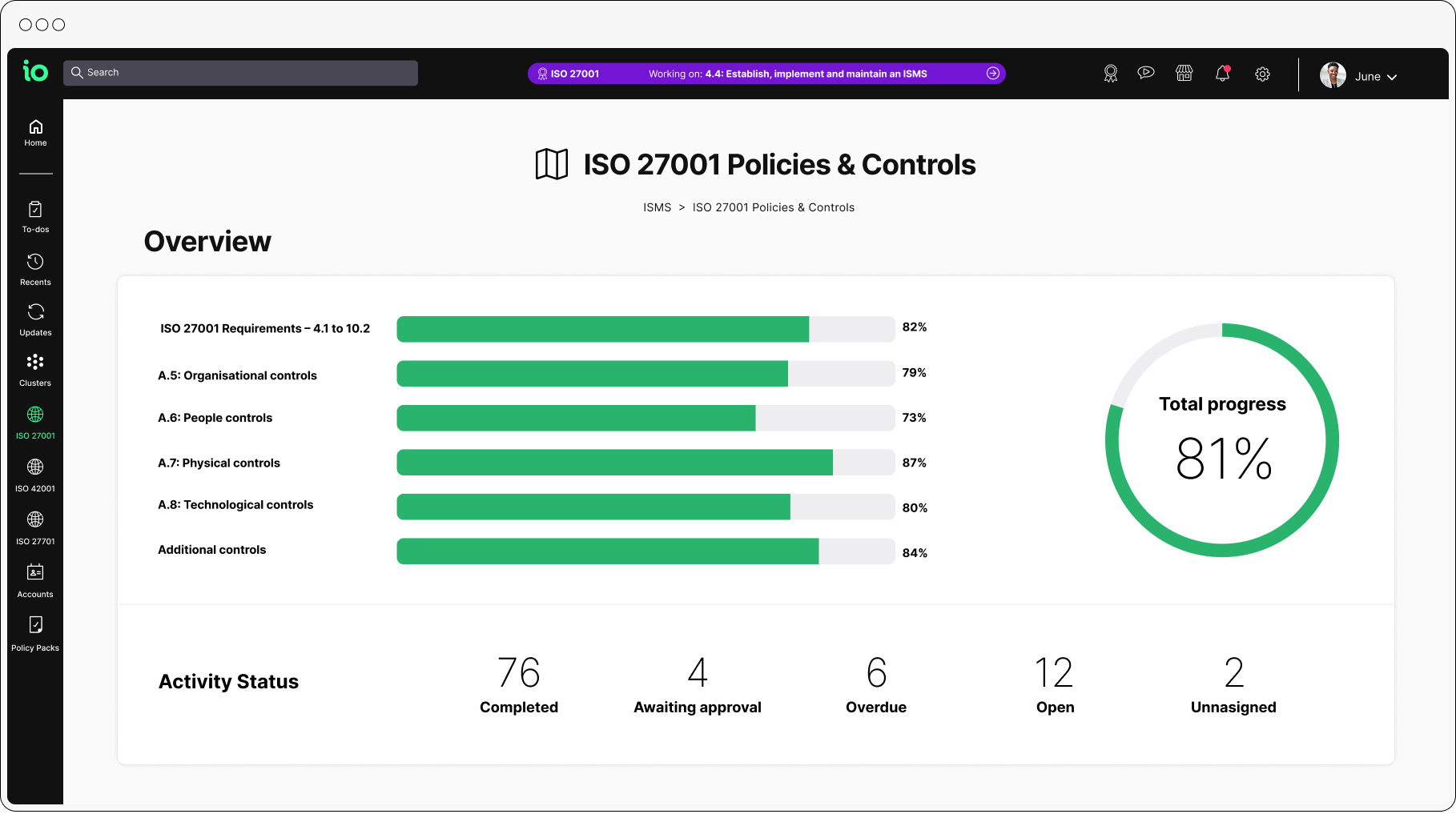 io platform policies and controls